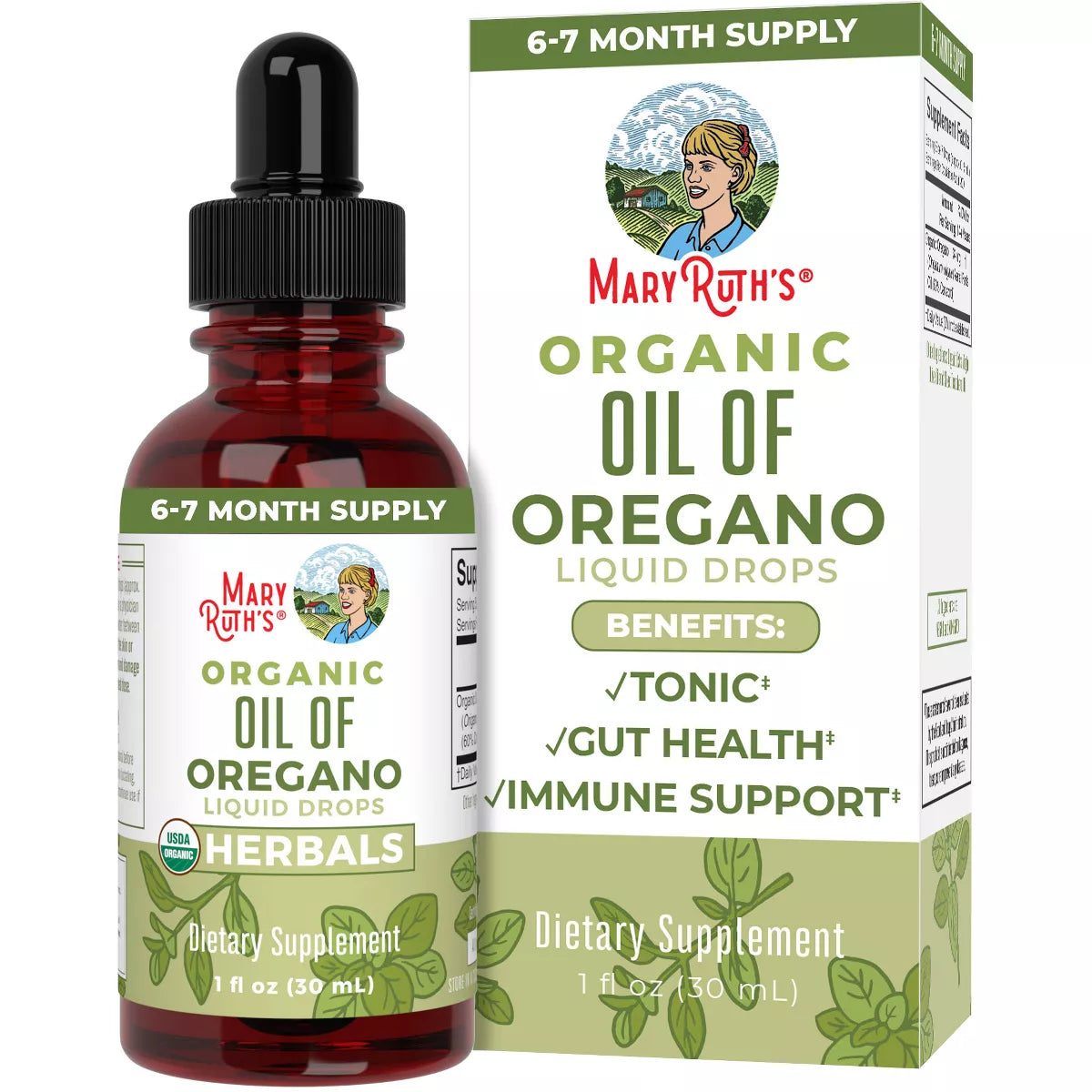 Mary Ruth Oil of Oregano Drops, Org, 1 oz Pack 144 Size 24 mo