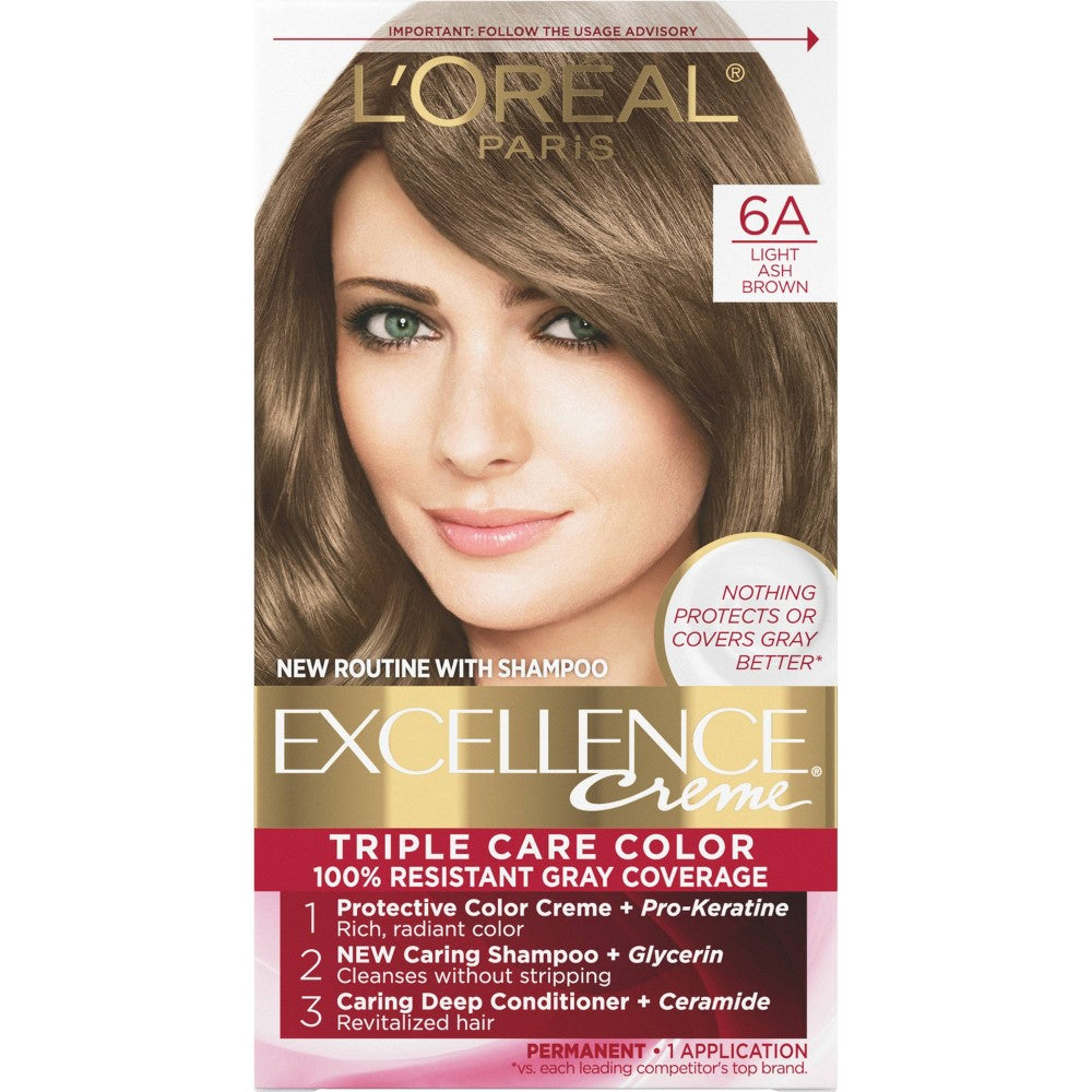L'OREAL HAIRCOLOR EXCELLENCE : LIGHT ASH BROWN Pack 12