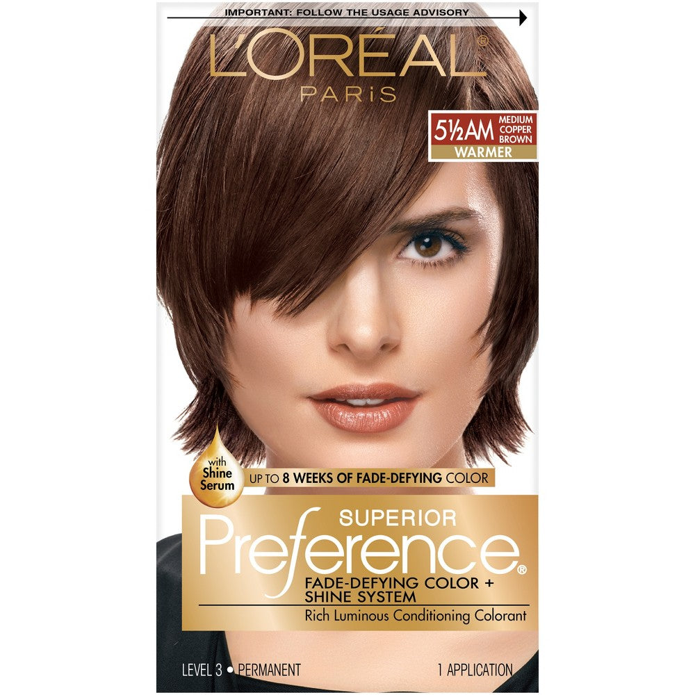 L'OREAL HAIRCOLOR PREFERENCE : MEDIUM COPPER BROWN Pack 12