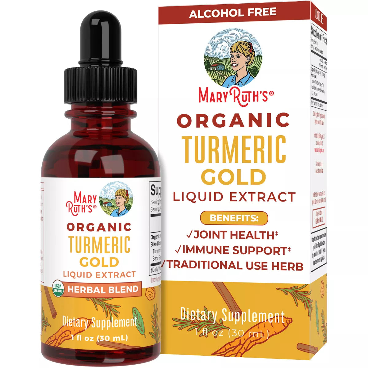 Mary Ruth Turmeric Gold Drops, Org, 1 oz Pack 24 Size 24 mo