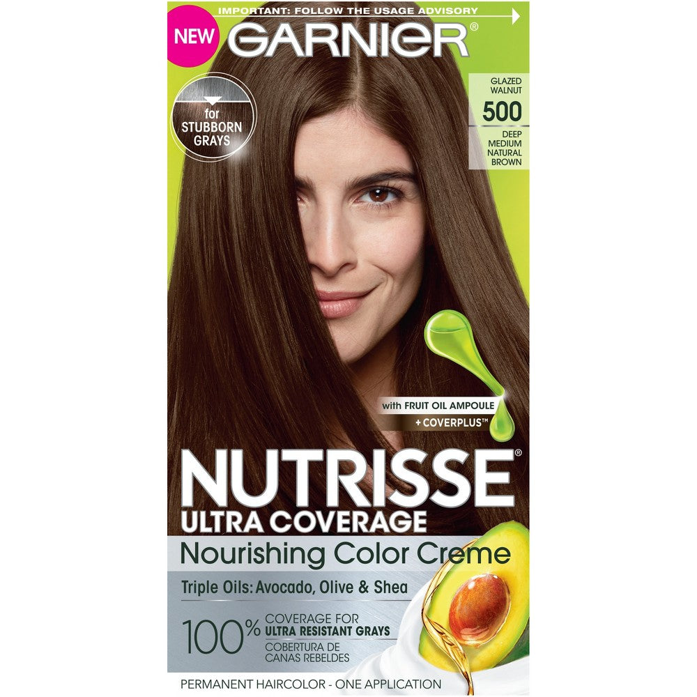 GARNIER HAIRCOLOR Nutrisse Ultra Coverage : GLAZED WALNUT (500) Pack 12