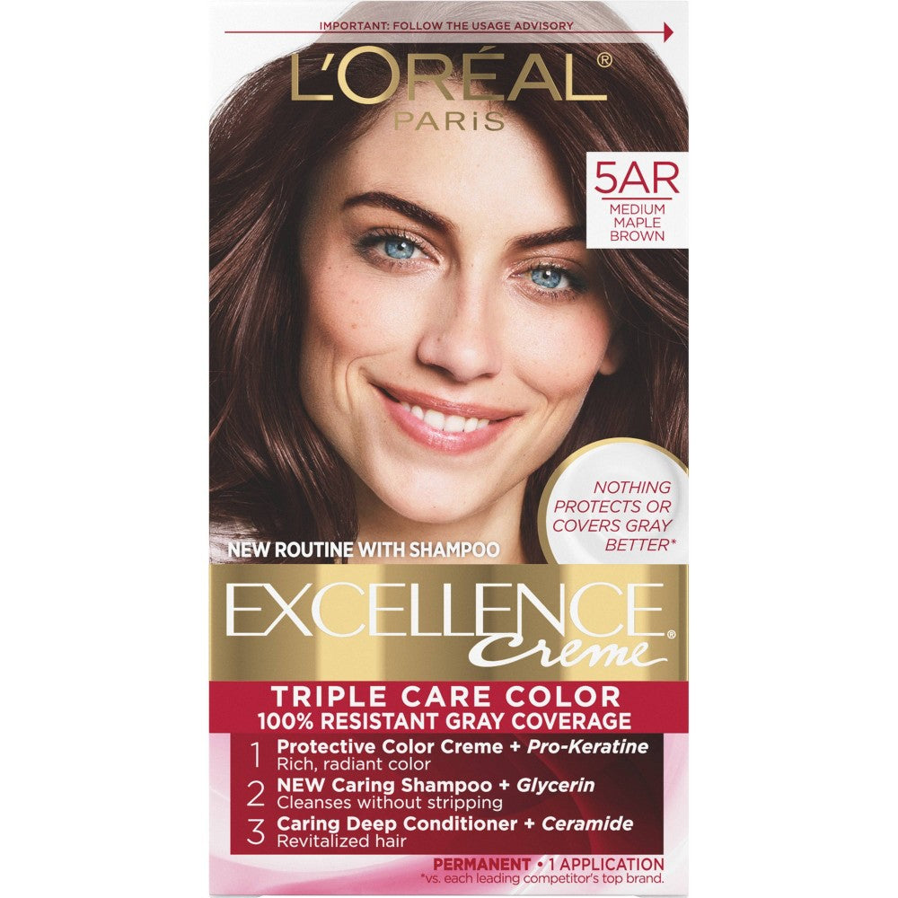 L'OREAL HAIRCOLOR EXCELLENCE : MEDIUM MAPLE BROWN Pack 12