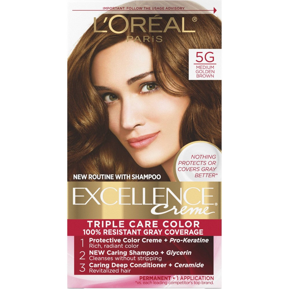 L'OREAL HAIRCOLOR EXCELLENCE : MEDIUM GOLDEN BROWN Pack 12
