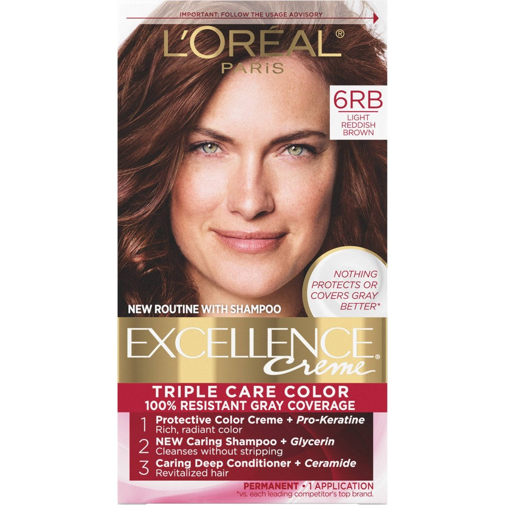 L'OREAL HAIRCOLOR EXCELLENCE : LIGHT REDDISH BROWN Pack 12