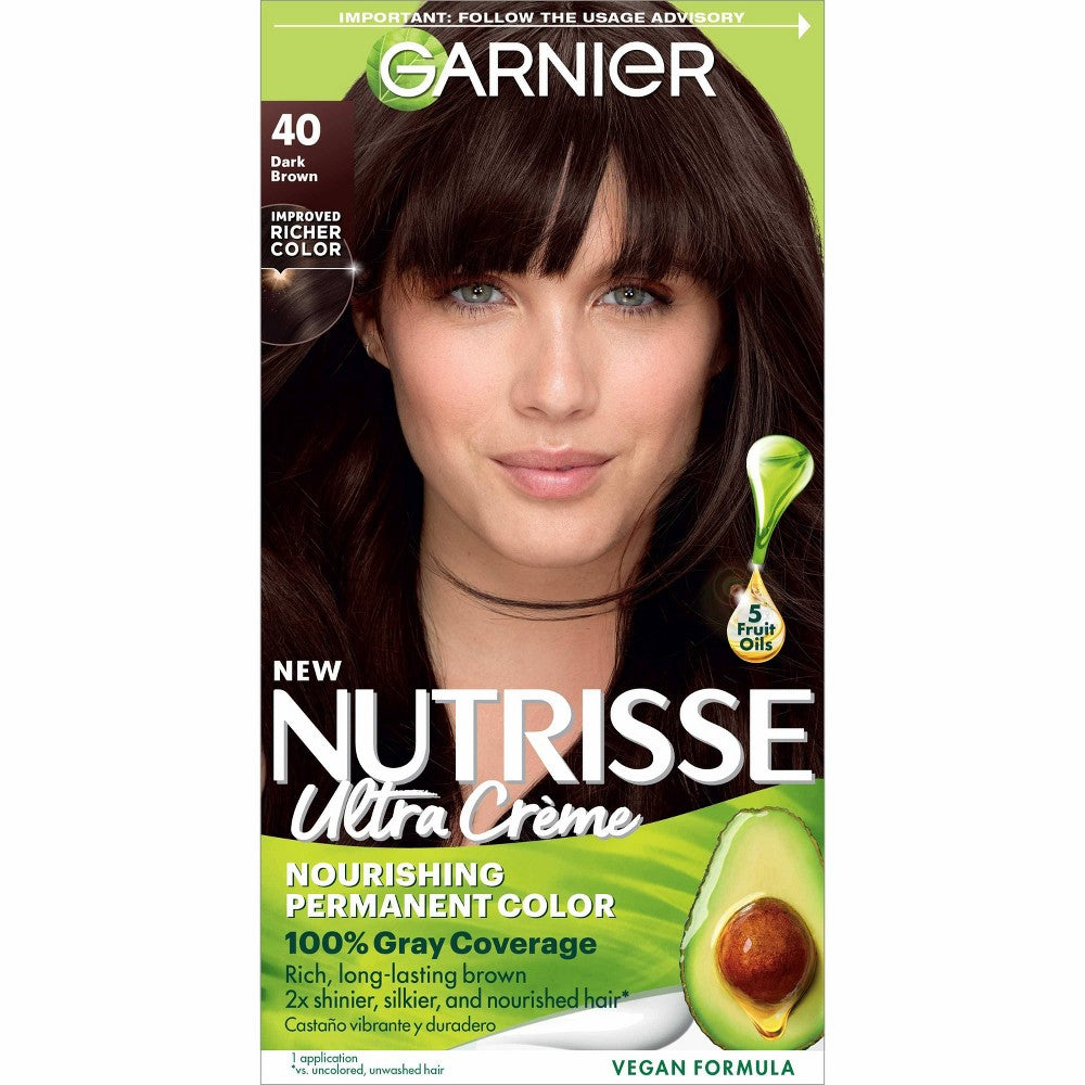 GARNIER HAIRCOLOR NUTRISSE HAIR COLOR : DRK BRWN (DRK CHOCOLATE) #40 Pack 12