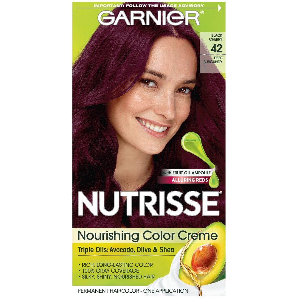 GARNIER HAIRCOLOR NUTRISSE HAIR COLOR : DEEP BRG (BLACKCHERRY) #42 Pack 12