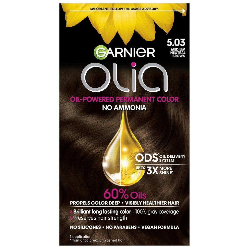 GARNIER HAIRCOLOR Garnier Olia Haircolor : OLIA MEDIUM NEUTRAL BROWN Pack 12