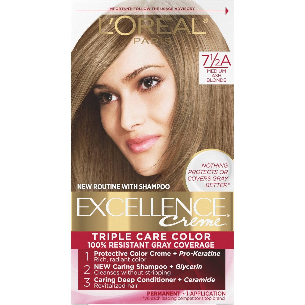 L'OREAL HAIRCOLOR EXCELLENCE : MEDIUM ASH BLONDE Pack 12