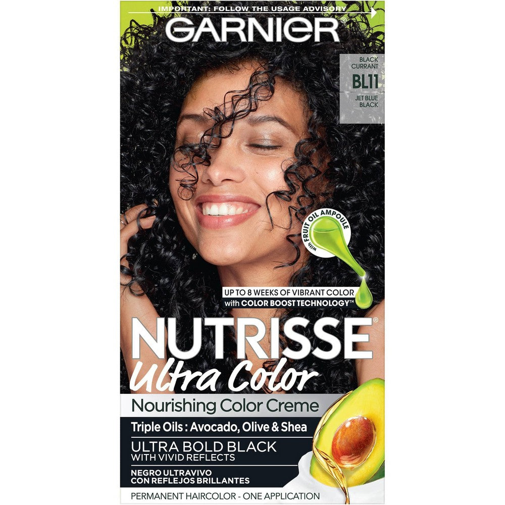 GARNIER HAIRCOLOR NUTRISSE HAIR COLOR : REFLECTIVE JET BLUE BLACK Pack 12