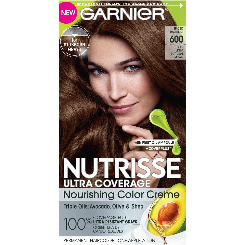 GARNIER HAIRCOLOR Nutrisse Ultra Coverage : SPICED HAZELNUT (600) Pack 12