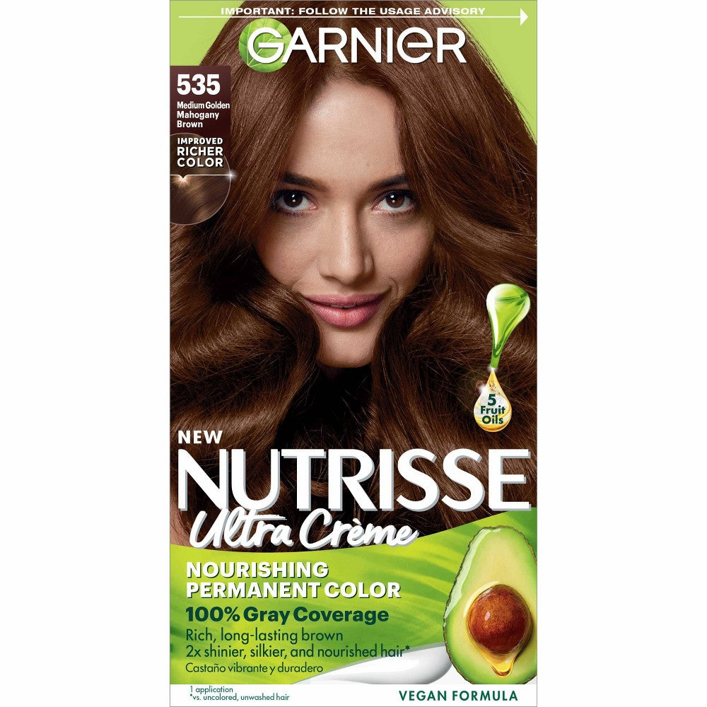 GARNIER HAIRCOLOR NUTRISSE HAIR COLOR : MED GOLD MAHOGNY 535 Pack 12