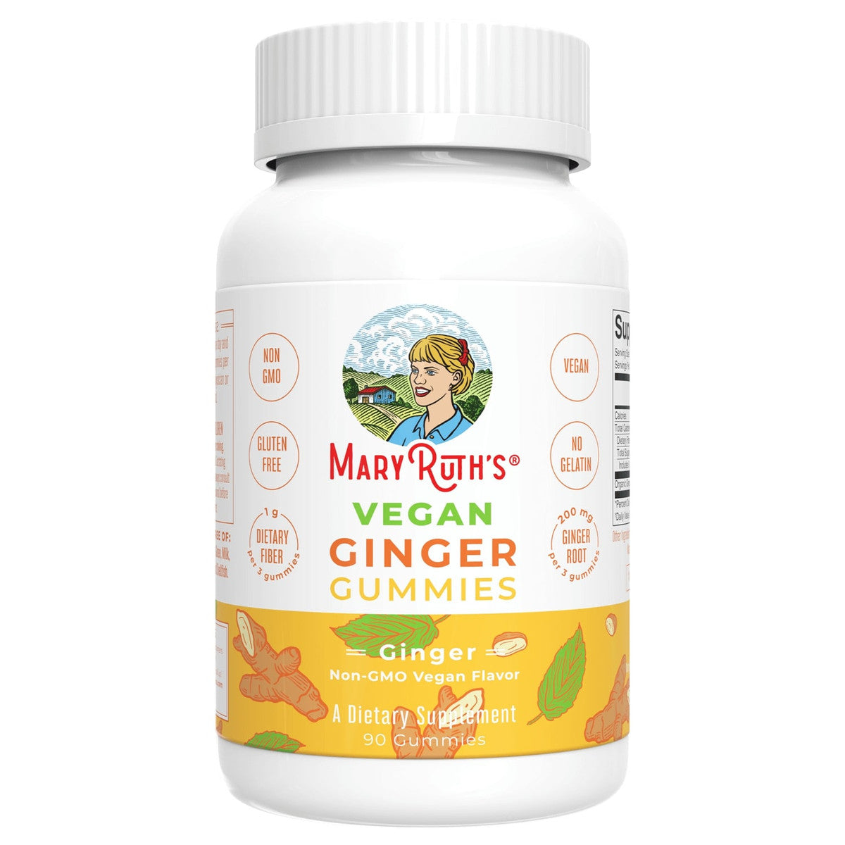 Mary Ruth Ginger Gummies, Ginger, 90 ct Pack 24 Size 24 mo