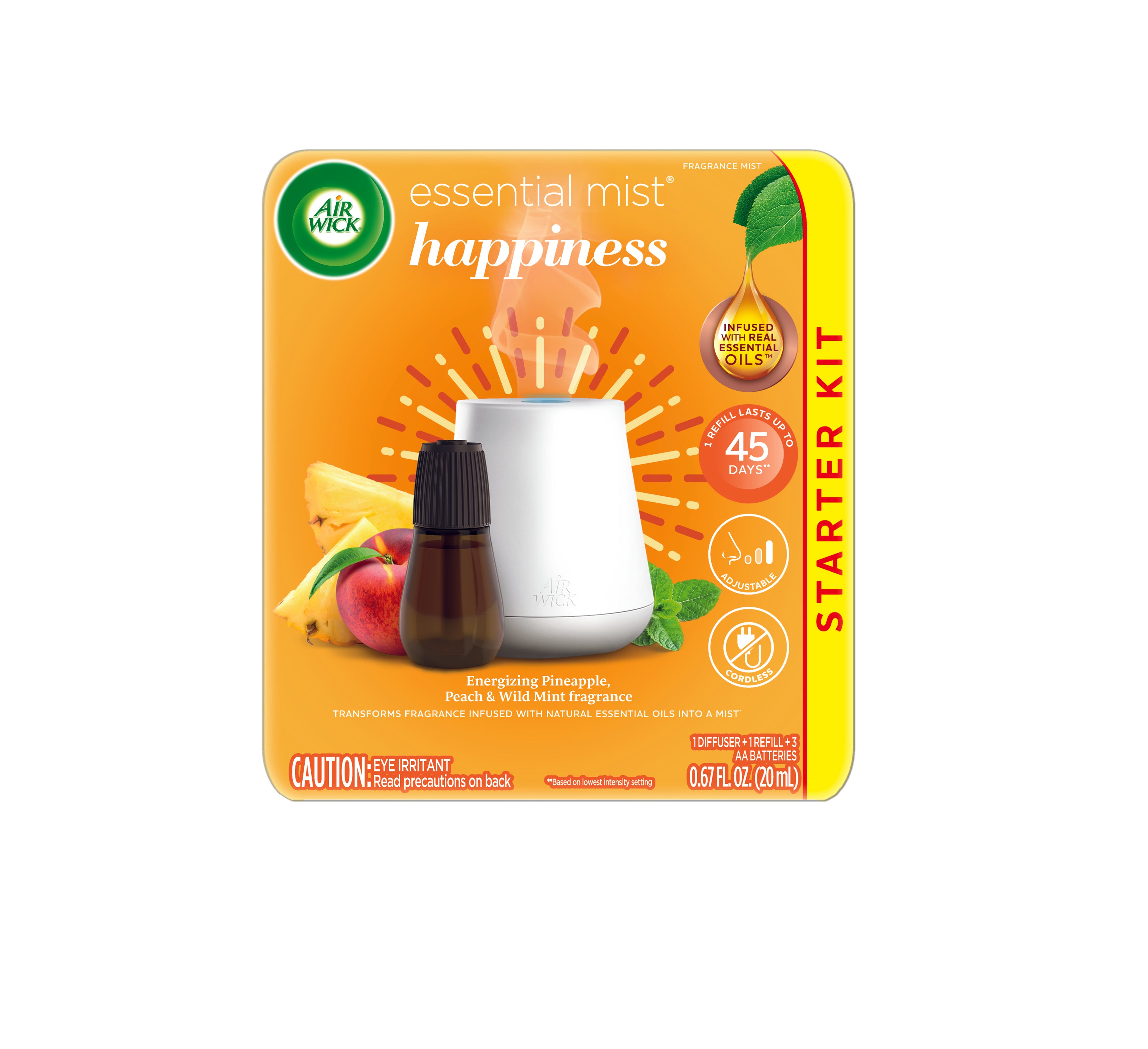 AIR WICK® Essential Mist – Starter Kit Free Refill Happiness 3/1 ct.