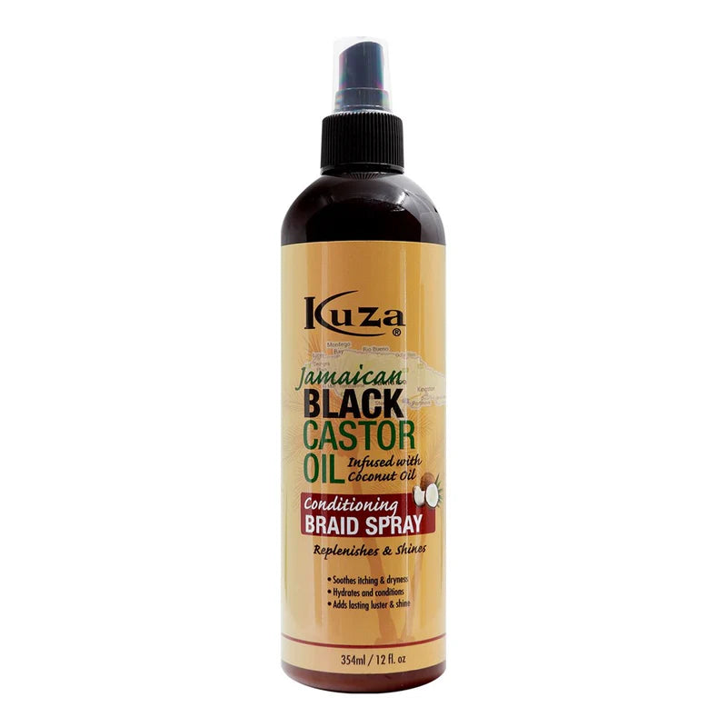 Kuza Jamaican Black Castor Collection JBCO Braid Spray Pack 6 Size 12 oz