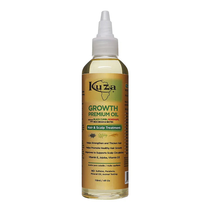 Kuza Jamaican Black Castor Collection Growth Oil Inf. Blk Cumin, Rosemary, W/Rice Bran Pack 12 Size 4 oz