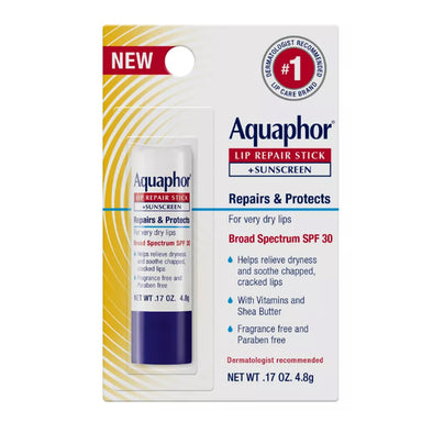 Aquaphor Lip Repair & Protect SPF 30 Stick Blister Card Pack 8/6's Size 0.17oz