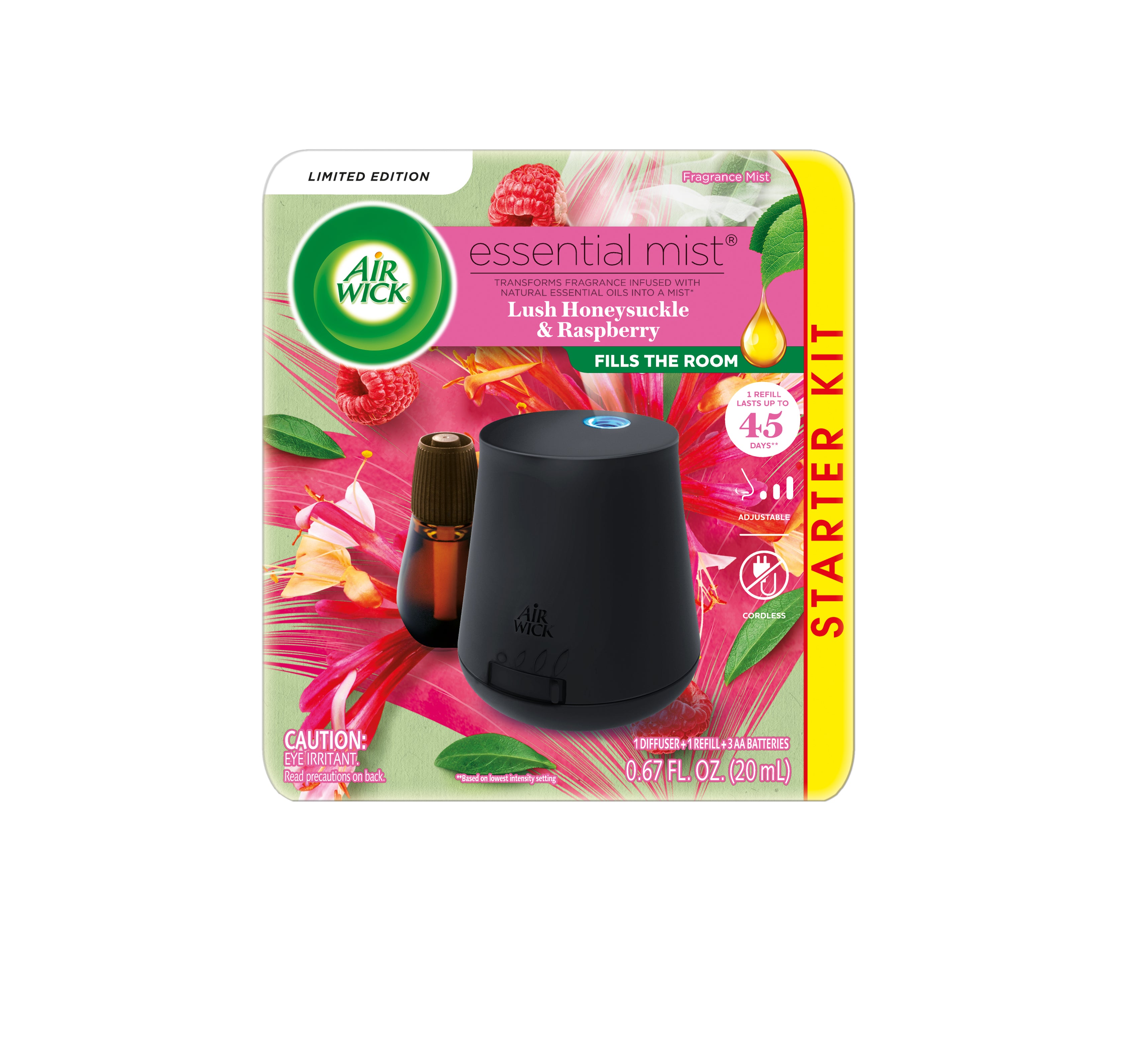 AIR WICK® Essential Mist - Starter Kit Lush Honeysuckle & Raspberry 3/1 ct.