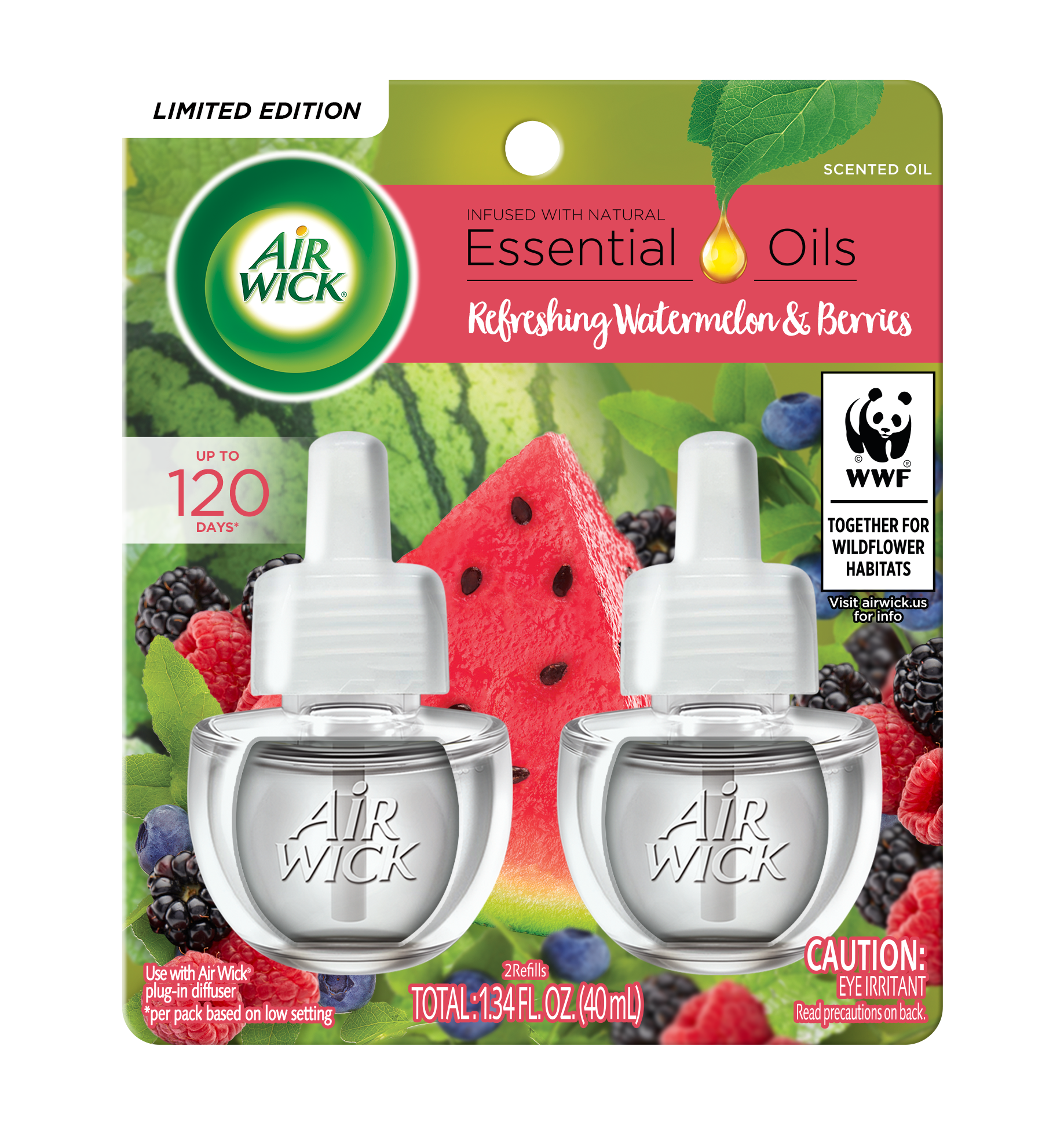 AIR WICK® Scented Oil - Twin Refill Fresh Watermelon & Berries 6/(2x.67) oz.