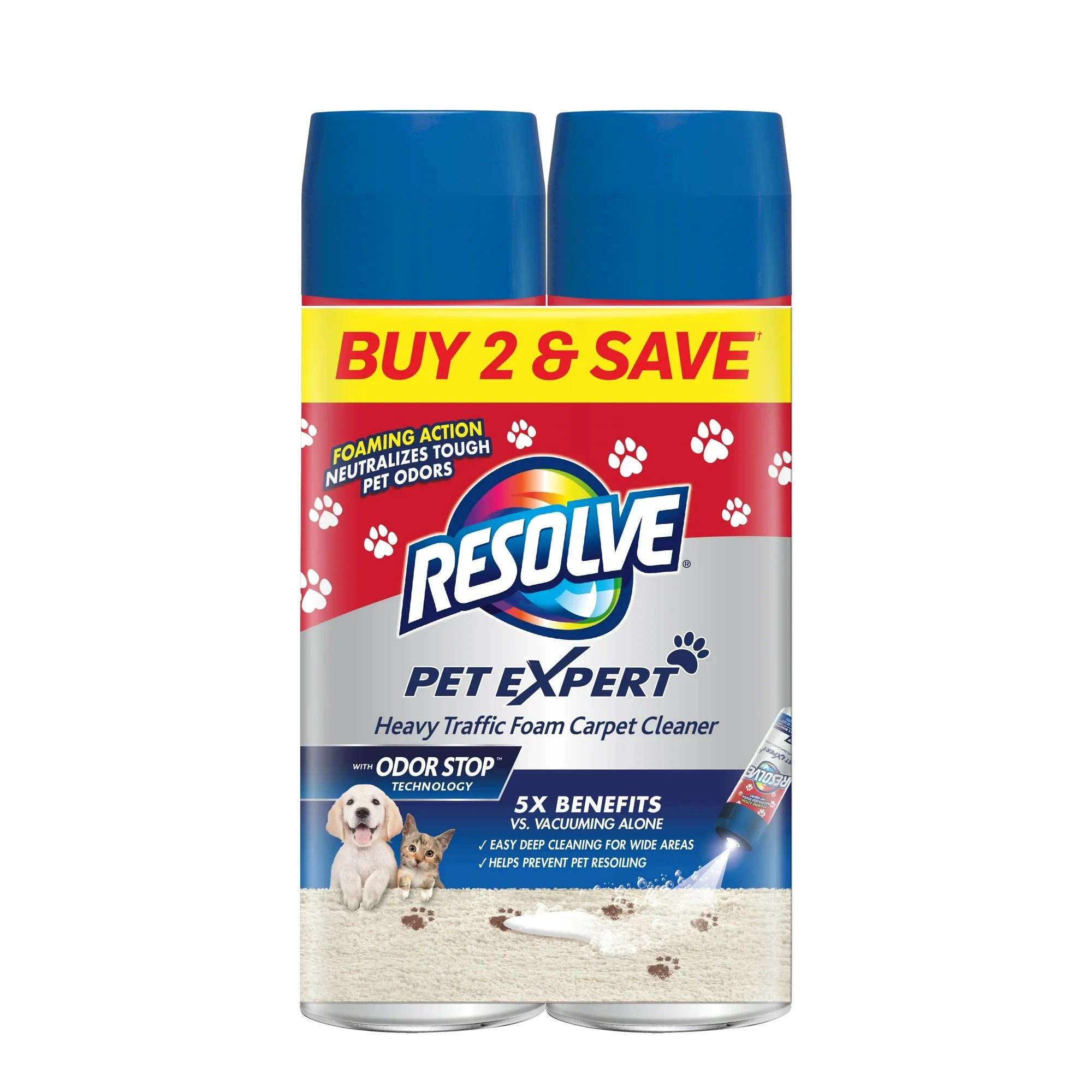 RESOLVE® Pet Heavy Traffic - Dual Foam Pack 4/(2x22) oz.