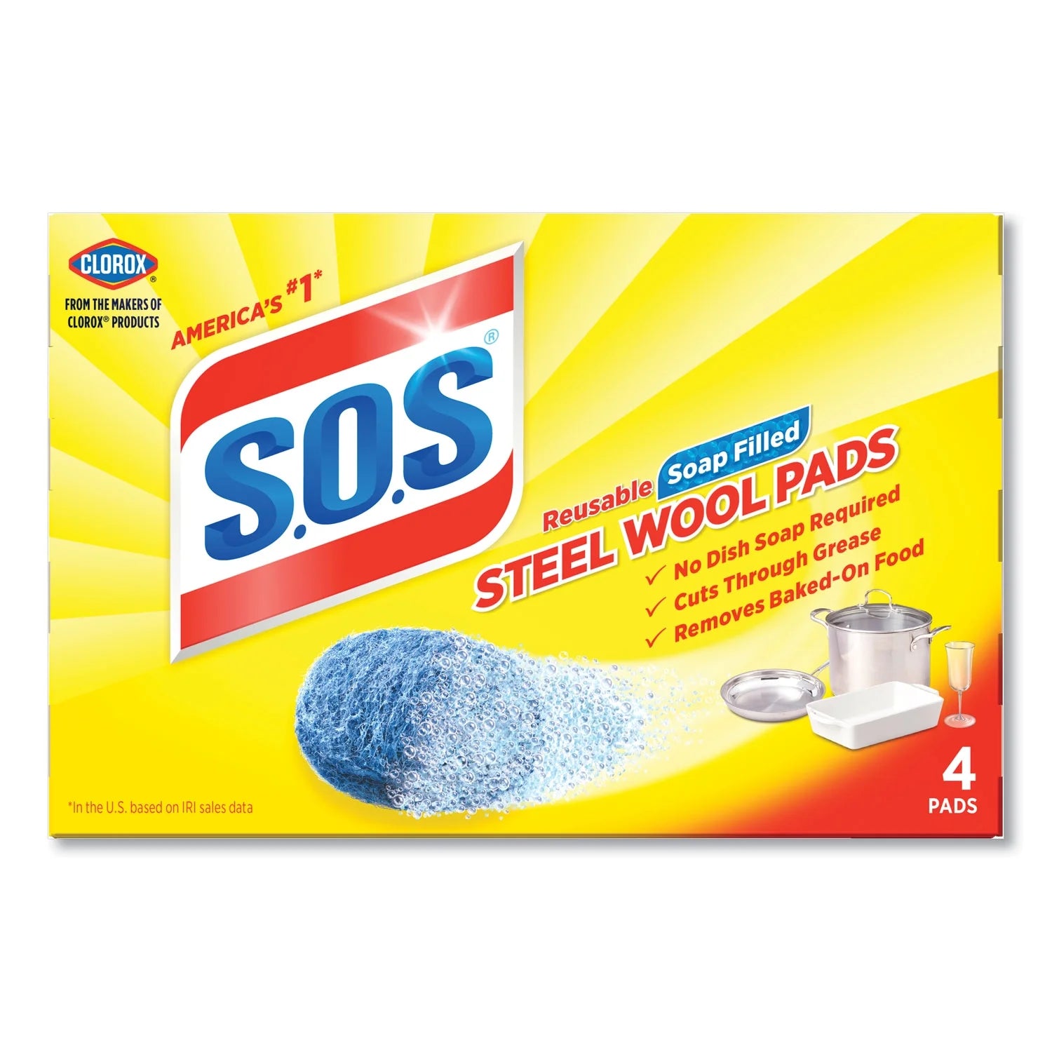 SOS Steel Wool Soap Pads 24/4ct