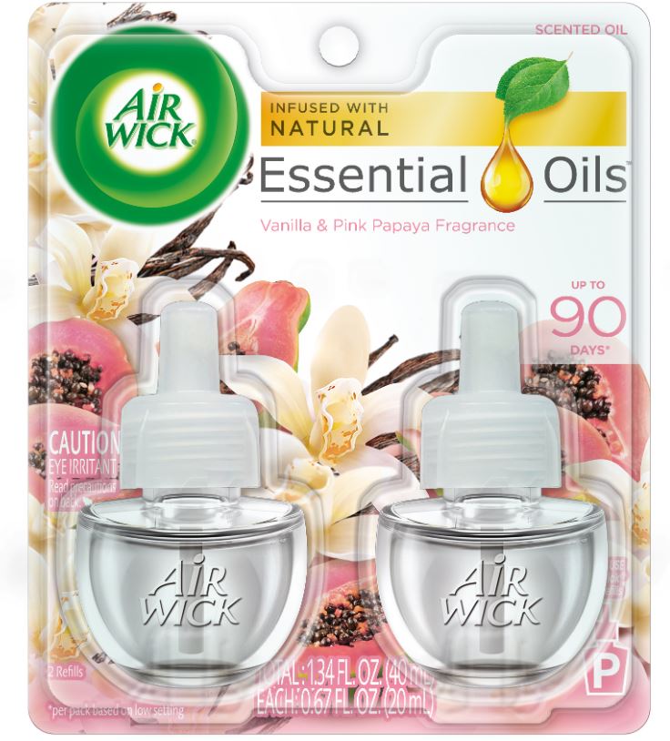 AIR WICK® Scented Oil - Twin Refill Essential Oils™ Vanilla & Pink Papaya 6/(2x.67) oz.