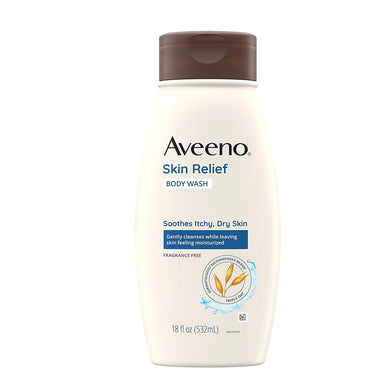 Aveeno Skin Relief Fragrance-Free Body Wash Sensitive Skin Pack 12 Size 18oz