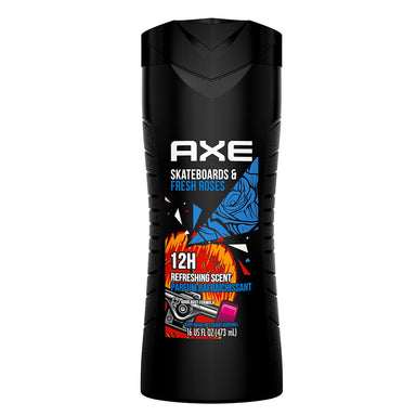 AXE Skate Board & Fresh Roses Body Wash Pack 4 16oz