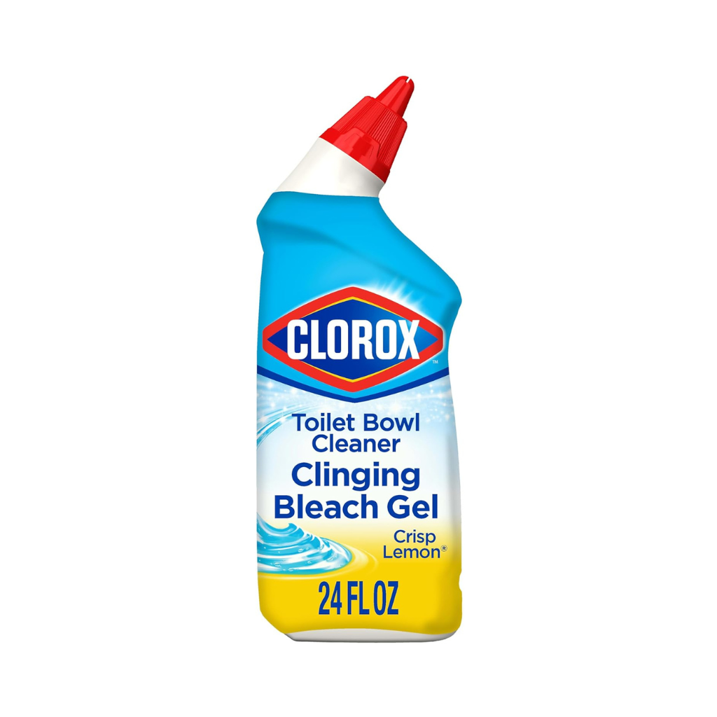 Clorox Toilet Bowl Cleaner Man Clinging Bleach Gel Crisp Lemon 12/24fl oz