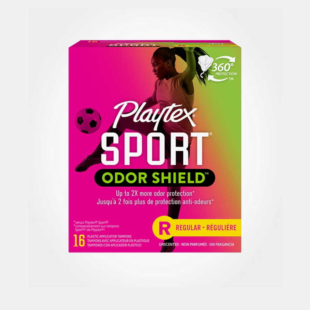 Playtex Sport Odor Shield Tampons, Regular Absorbance 16CT 12 Cases