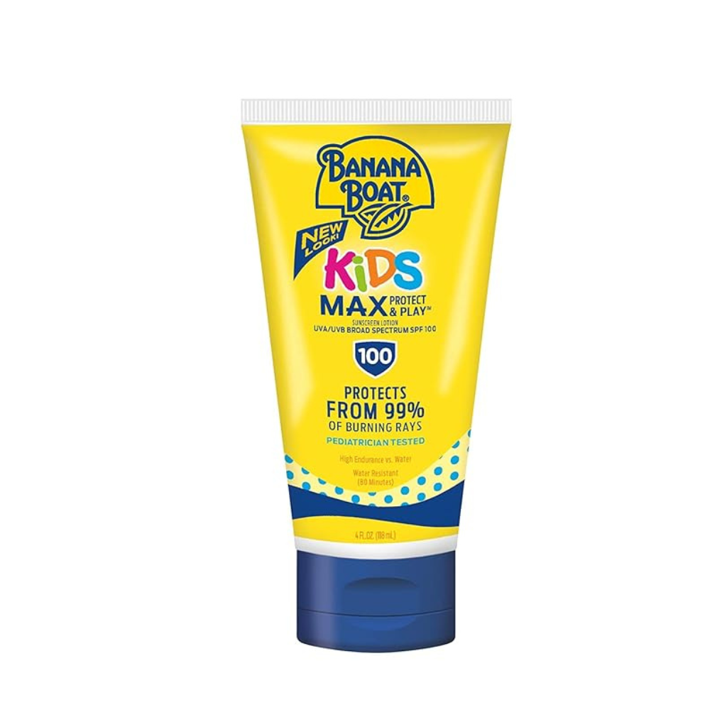 Banana Boat Kids Max Protect and Play Sunblock Lotion SPF 100-4 Oz 12 Cases