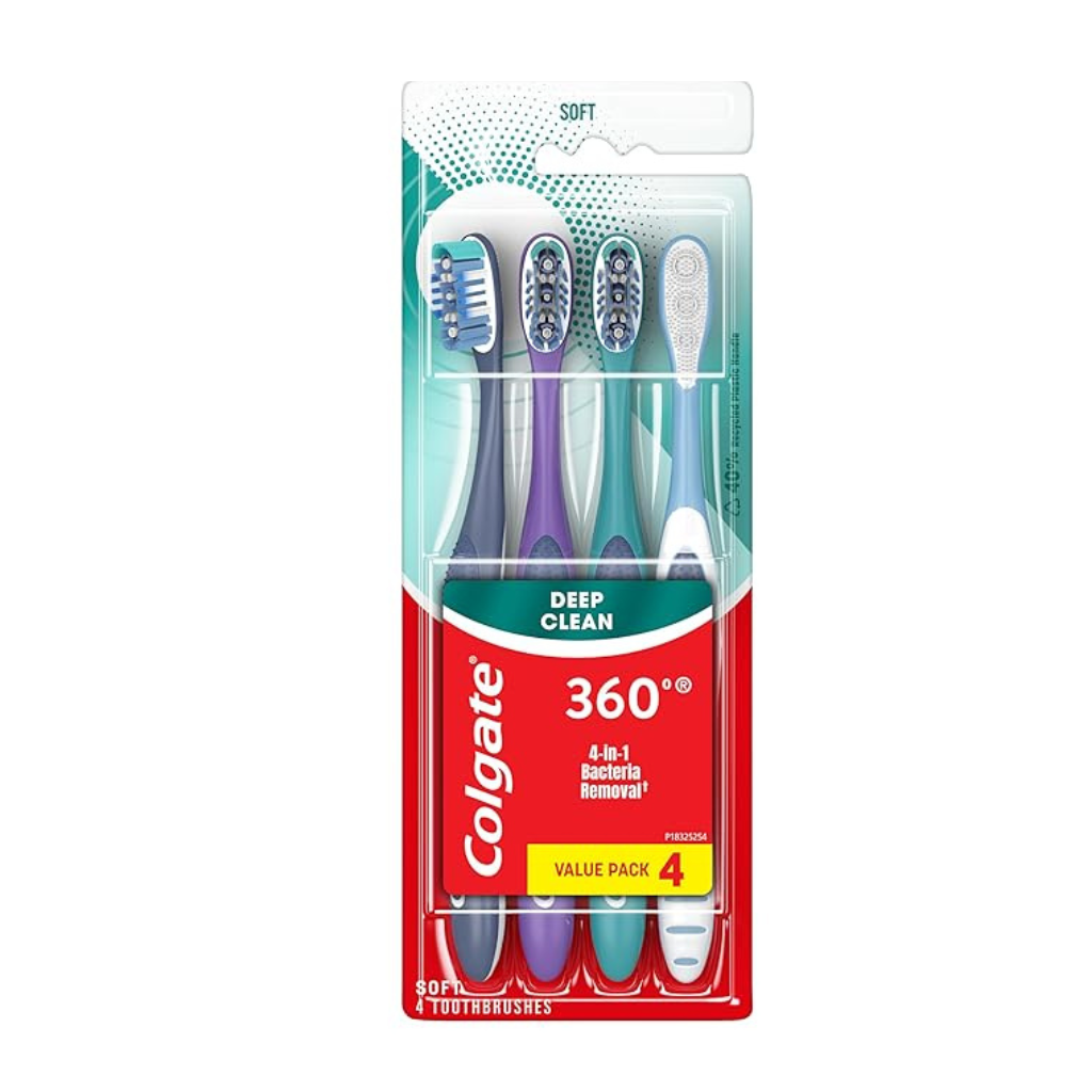 Colgate 360 Adult Full Head Soft Toothbrush 4 Count