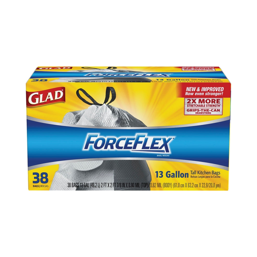 Glad Trash Bags ForceFlex Unscented 13gal 6/40ct