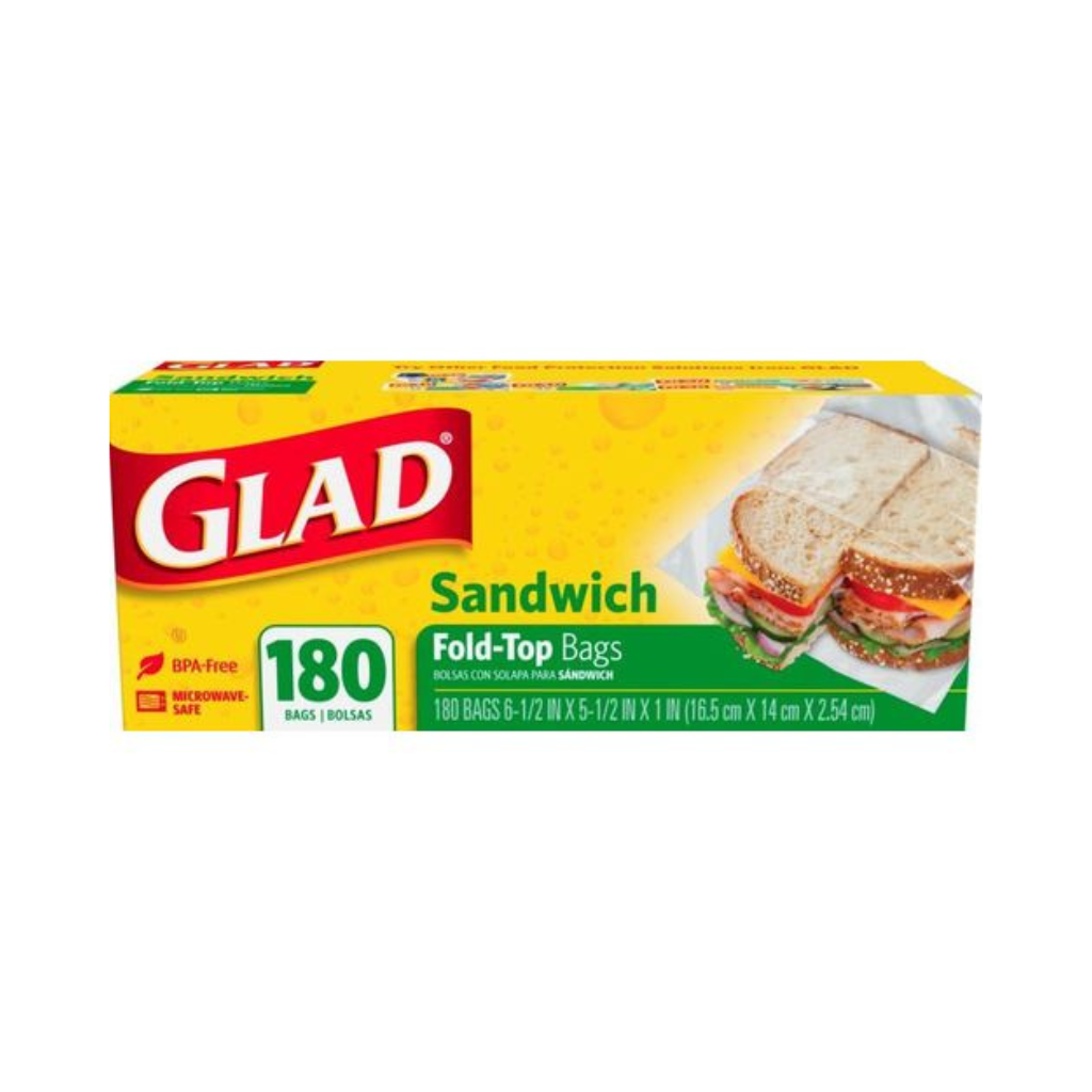 Glad Food Bags Fold Top Sandwich 12/180ct