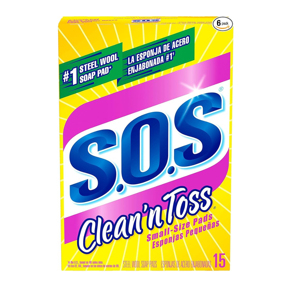 SOS Clean 'n Toss Steel Wool Soap Pads 6/15ct