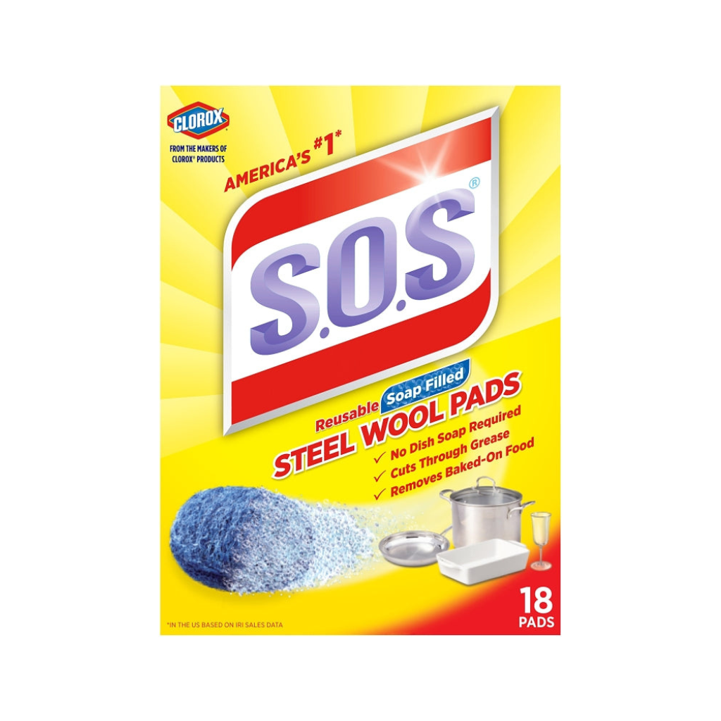 SOS Steel Wool Soap Pads 12/18ct