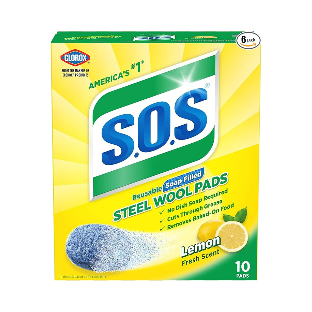 SOS Steel Wool Soap Pads Lemon Fresh 6/10ct