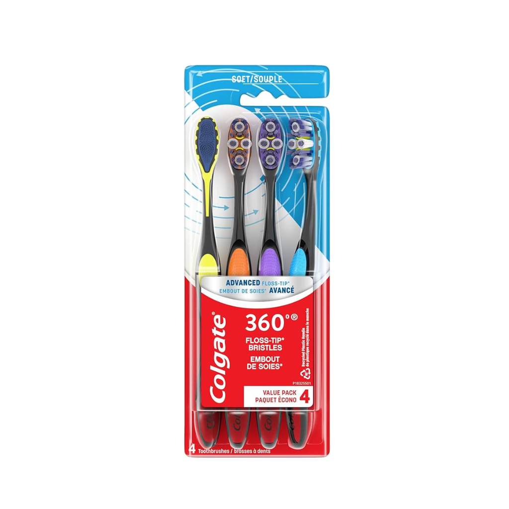 Colgate 360 Total Advanced Floss Tip Toothbrush Soft 4 pack