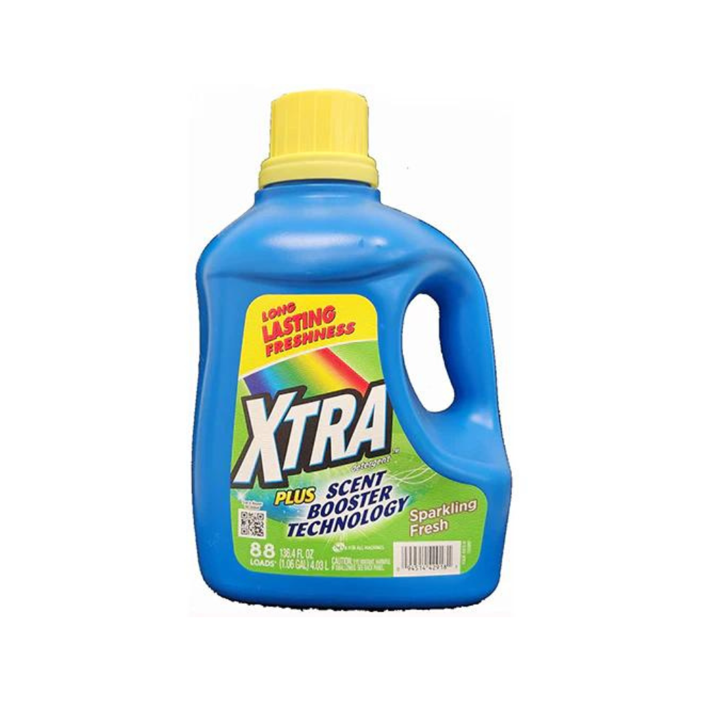 Xtra Liquid Laundry Detergent  Plus Scent Booster 136.4oz / 88 Loads Pack 4