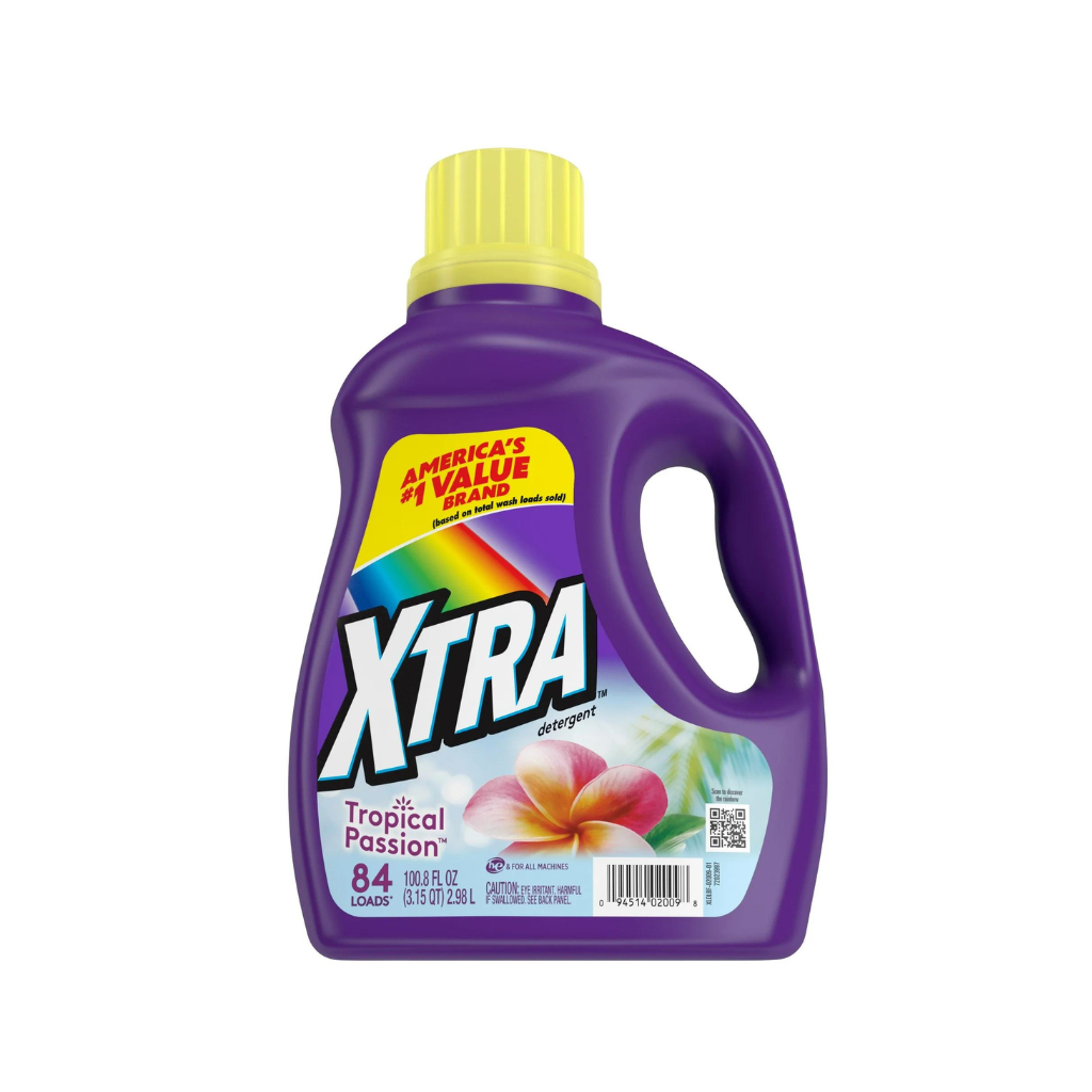 Xtra Liquid Laundry Detergent Tropical Passion 100.8 OZ Pack 4