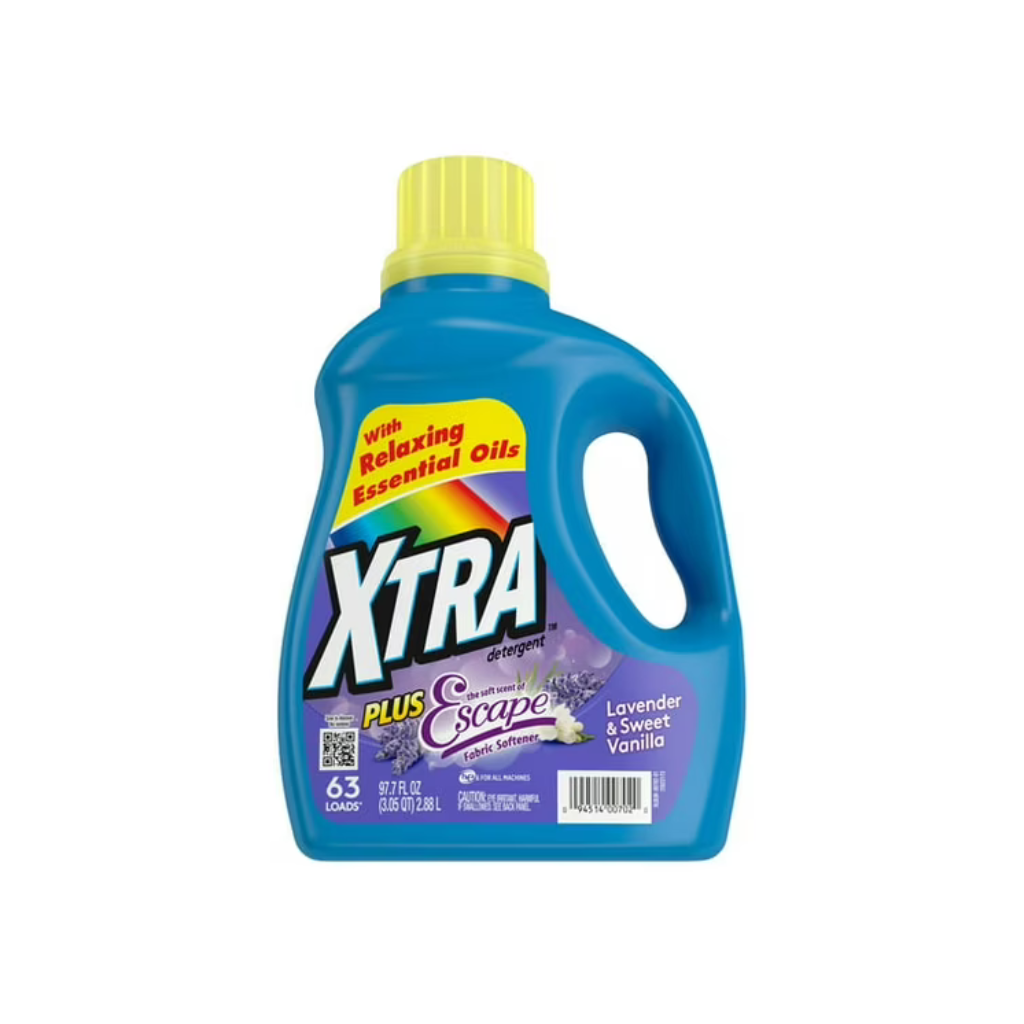 Xtra Liquid Laundry Detergent Plus Scent Of Escape 97.7 OZ / 63 loads Pack 4