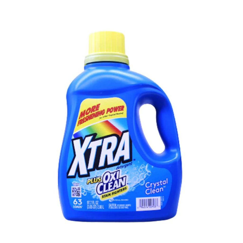 Xtra Plus Oxi Clean Liquid Laundry Detergent 97.7OZ / 63 loads Pack 4