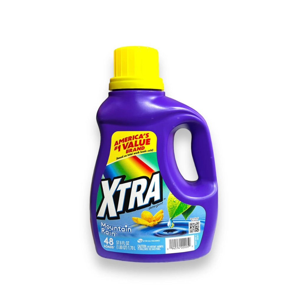 Xtra Liquid Laundry Detergent Mountain Rain 57.6 OZ / 48 Loads Pack 6