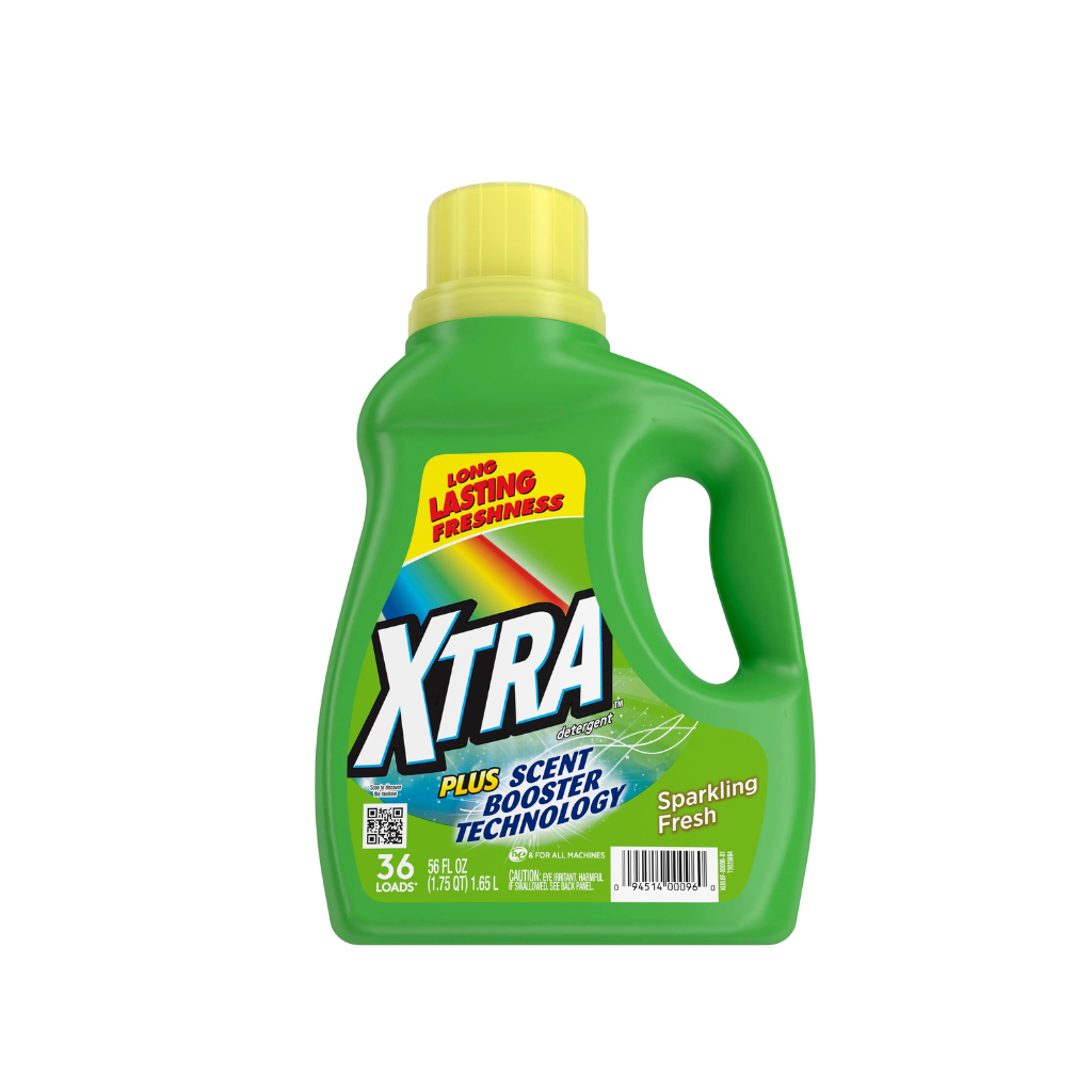 Xtra Liquid Laundry Detergent Plus Scent Booster 56 OZ / 36 Loads Pack 6