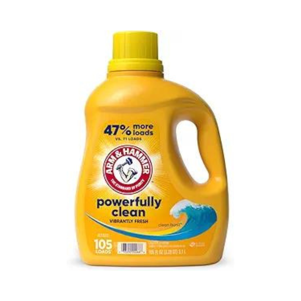 Arm & Hammer Liquid Laundry 105oz Clean Burst dual HE / 105 Loads Pack 4