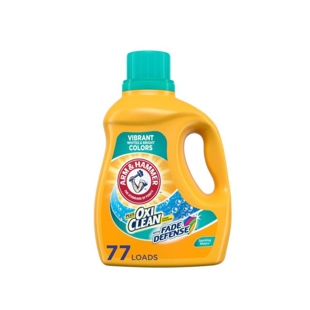 Arm & Hammer Liquid Laundry 100.5oz Plus OxiClean Fade Defense / 77 Loads Pack 4