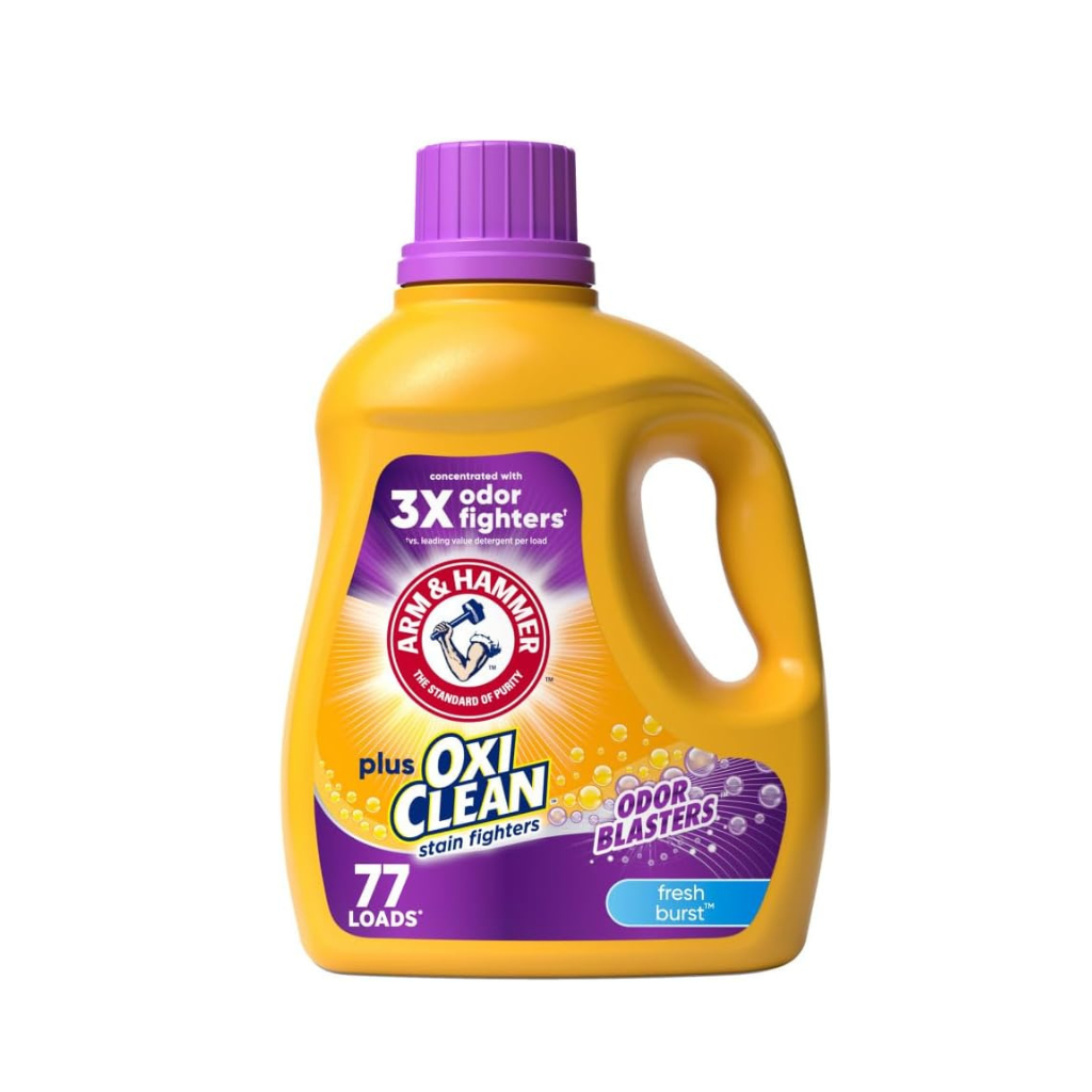 Arm & Hammer Liquid Laundry  100.5oz Plus OxiClean Odor Blasters Fresh Burst / 77 Loads Pack 4