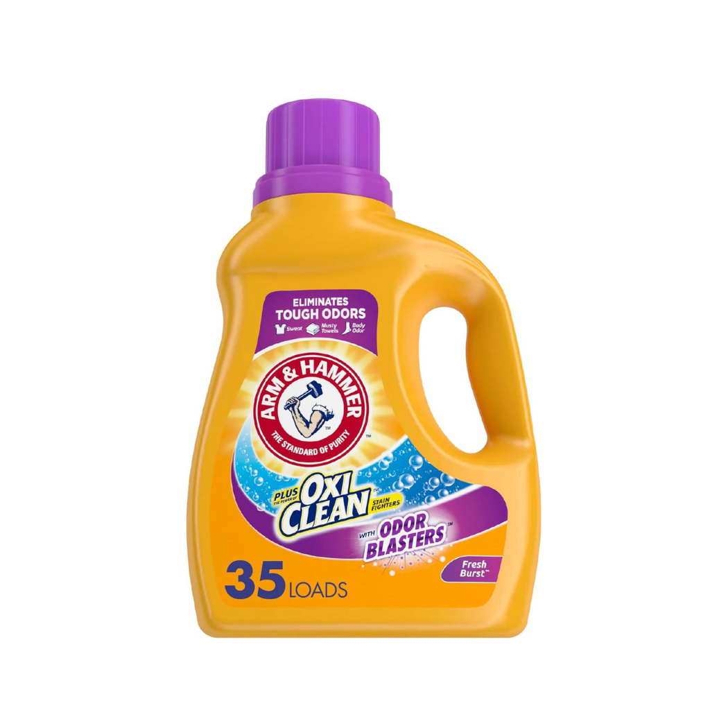 Arm & Hammer Liquid Laundry  45.5oz Plus OxiClean Odor Blasters Fresh Burst / 35 Loads Pack 8