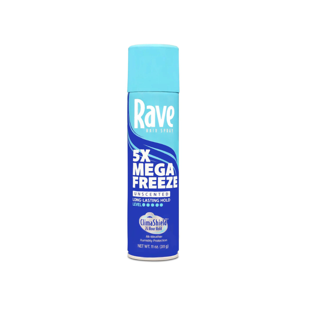 Rave 5X Mega Freeze Hair Spray Unscented Aerosol 11OZ Pack of 12