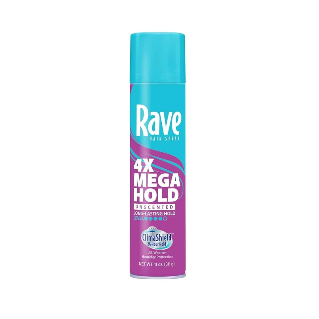 Rave 4x Mega Aerosol Hair Spray Unscented 11 Oz Pack of 12