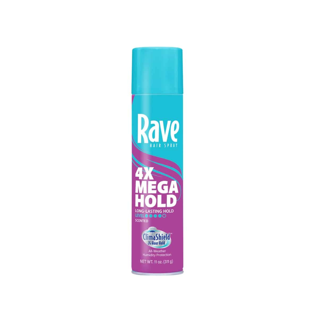 Rave Hairspray 4x Mega Scented 11OZ Pack of 12